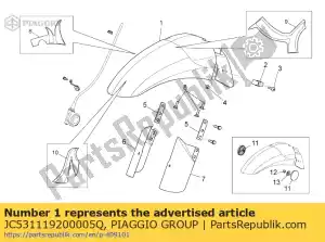 Piaggio Group JC531119200005Q garde-boue avant. noir - La partie au fond