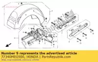 77340MEG900, Honda, rotaia, l. afferrare honda vt shadow ca c spirit c2 vt750c vt750ca 750 , Nuovo