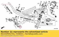 Aqui você pode pedir o parafuso, soquete, em Honda , com o número da peça 90105MA6750: