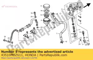 honda 43510MBZ611 sous-ensemble de cylindre., rr. maître (nissin) - La partie au fond