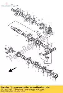 suzuki 2422137E01 engranaje, segundo accionamiento - Lado inferior