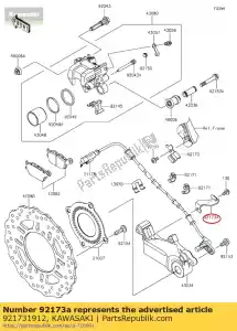 kawasaki 921731912 01 clamp,brake holder - Bottom side