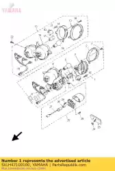 Aqui você pode pedir o conjunto da unidade de luz traseira em Yamaha , com o número da peça 5XLH47100100: