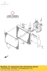 Here you can order the label,cooling f from Suzuki, with part number 1799102F40: