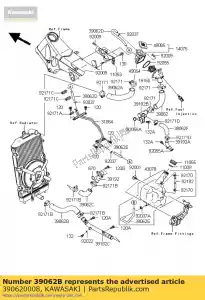 kawasaki 390620008 hose-cooling,radiator-pi vn200 - Bottom side