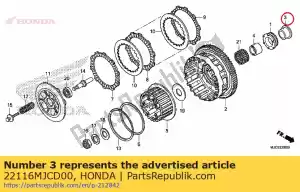 Honda 22116MJCD00 collar, bomba de aceite spr - Lado inferior
