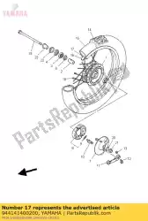 Ici, vous pouvez commander le jante (1. 40-14) auprès de Yamaha , avec le numéro de pièce 944141400200: