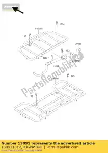 Kawasaki 130911812 holder,shovel - Bottom side