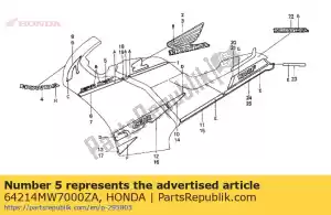Honda 64214MW7000ZA znak, górny * typ6 * - Dół