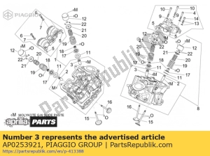 aprilia AP0253921 guide de soupape d'admission - La partie au fond