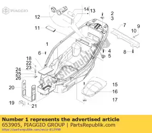 Piaggio Group 653905 helm compartiment - Onderkant