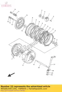 Yamaha 9050816W1300 spring, torsion - Bottom side