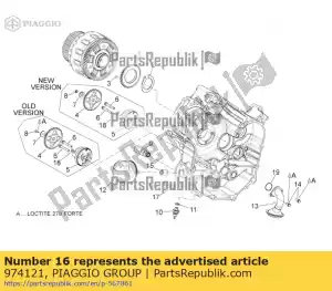 Piaggio Group 974121 olie ontladen plug - Onderkant