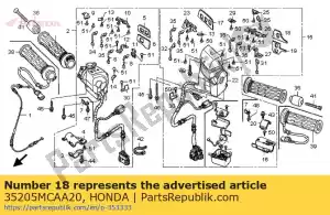 Honda 35205MCAA20 placa, adorno (c) - Lado inferior