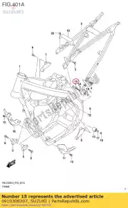 Suzuki 0910308207 parafuso, 8x45 - Lado inferior