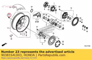 Honda 90381S4L003 écrou, roue (fusible rachi) - La partie au fond