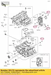 Here you can order the screw,6x16 from Kawasaki, with part number 921720090: