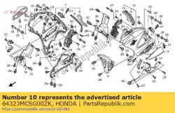 Tutaj możesz zamówić pokrywa, r. Maska ??? Rodkowa * r101 od Honda , z numerem części 64323MCSG00ZK: