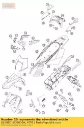 Aqui você pode pedir o parte superior traseira preta 05 em KTM , com o número da peça 6250801800030A:
