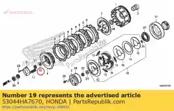 Ici, vous pouvez commander le rondelle, pivot de direction auprès de Honda , avec le numéro de pièce 53044HA7670: