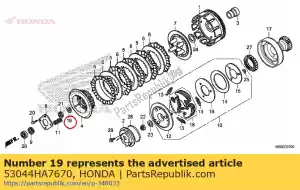 Honda 53044HA7670 rondelle, pivot de direction - La partie au fond