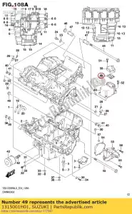 suzuki 1315001H01 ventiel, brea - Onderkant