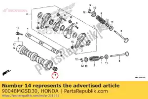 Honda 90048MGSD30 capuchon, arbre à cames, 20 mm - La partie au fond