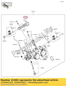 kawasaki 310640164 tuyau-comp, carburant ex250k8f - La partie au fond