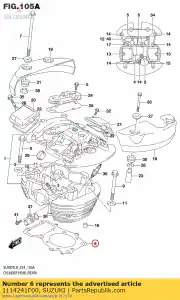 suzuki 1114241F00 gasket,cylinder - Bottom side