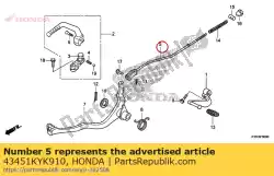 Ici, vous pouvez commander le tige comp., rr. Frein auprès de Honda , avec le numéro de pièce 43451KYK910: