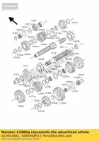 132601881, Kawasaki, engrenage, sortie 4e, 28t zx900-e1p kawasaki z zx 900 1000 2000 2001 2002 2003, Nouveau