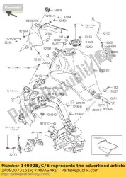 deksel, tank, c. L. Groen van Kawasaki, met onderdeel nummer 14092073151P, bestel je hier online: