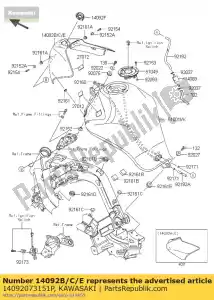 Kawasaki 14092073151P cover,tank,c.l.green - Bottom side