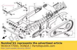 Ici, vous pouvez commander le écrou, verrouillage, 26x1,5 auprès de Honda , avec le numéro de pièce 90301KT7000: