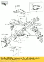 350230402290, Kawasaki, guardabarros trasero, l.green kawasaki d tracker 150 klx150bf , Nuevo