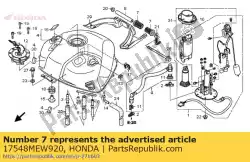 Aquí puede pedir cojín, tanque de combustible rr. Pivote de Honda , con el número de pieza 17548MEW920: