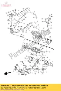 yamaha 1D7135860000 junta, carburador 1 - Lado inferior