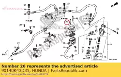 Here you can order the screw flat 4x50 from Honda, with part number 90140K43D31: