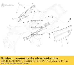 Piaggio Group B0640140000YR5 linker zijpaneel, rood - Onderkant