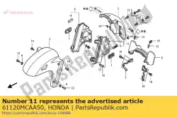 Ici, vous pouvez commander le jeu de couvertures, l. Fr. Aile auprès de Honda , avec le numéro de pièce 61120MCAA50: