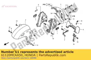 Honda 61120MCAA50 conjunto de capa, l. fr. pára-choque - Lado inferior