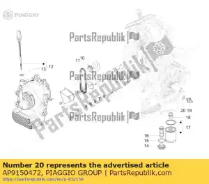 Piaggio Group AP9150472 podk?adka 10,5x17x1,5 - Górna strona