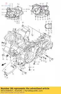 suzuki 0910308407 perno, 8x12 - Lado inferior