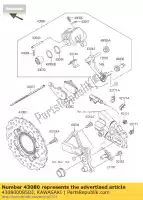 430800085DJ, Kawasaki, pinza freno posteriore Kawasaki ER-6N Z ER-6F KLE ZR-7 KLZ ZR-7S 650 750 1000 D J A F B Versys S E ER650 C EX650 H ZR750, Nuovo