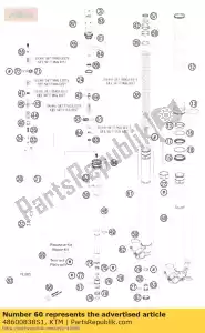 ktm 48600838S1 zacisk osi l / s + rura kpl. - Dół