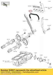 kawasaki 920570595 cadena, leva, 92rh2010-124m ex300a - Lado inferior