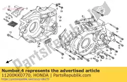 crank case comp., van Honda, met onderdeel nummer 11200KK0770, bestel je hier online: