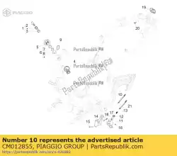 Aqui você pode pedir o transmissão de abertura de emergência do assento em Piaggio Group , com o número da peça CM012855: