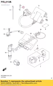 suzuki 3665148E00 braçadeira - Lado inferior