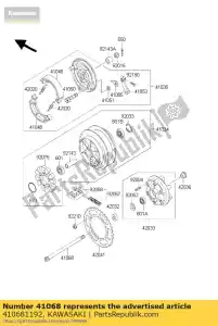 kawasaki 410681192 wiel as - Onderste deel